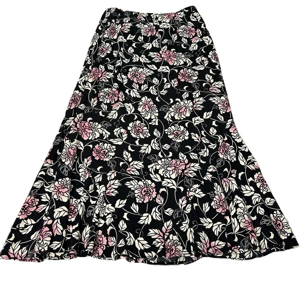 Vintage Bechamel Floral Maxi Skirt Pull On Stretchy Cottagecore Fairy‎ Grunge